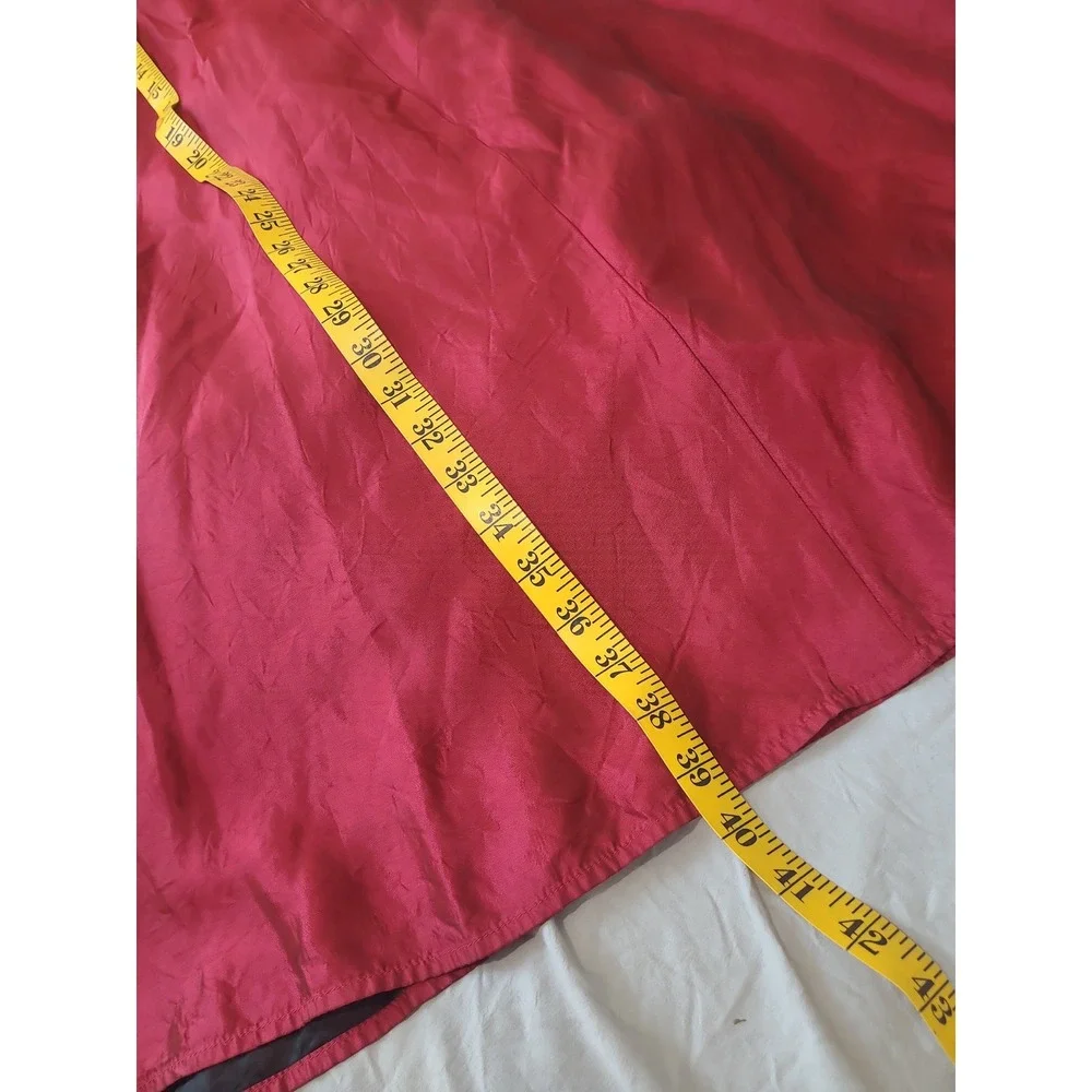 VTG. City Triangles Women SZ 5/6 Red Maxi Skirt black tulle Trimmed under slip.